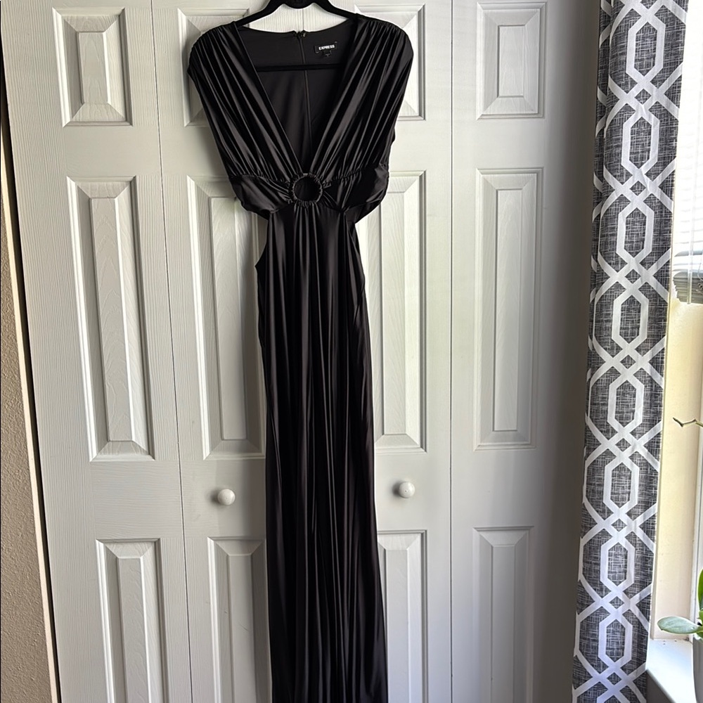 Express Black Plunge Neck Jumpsuit for Cocktail